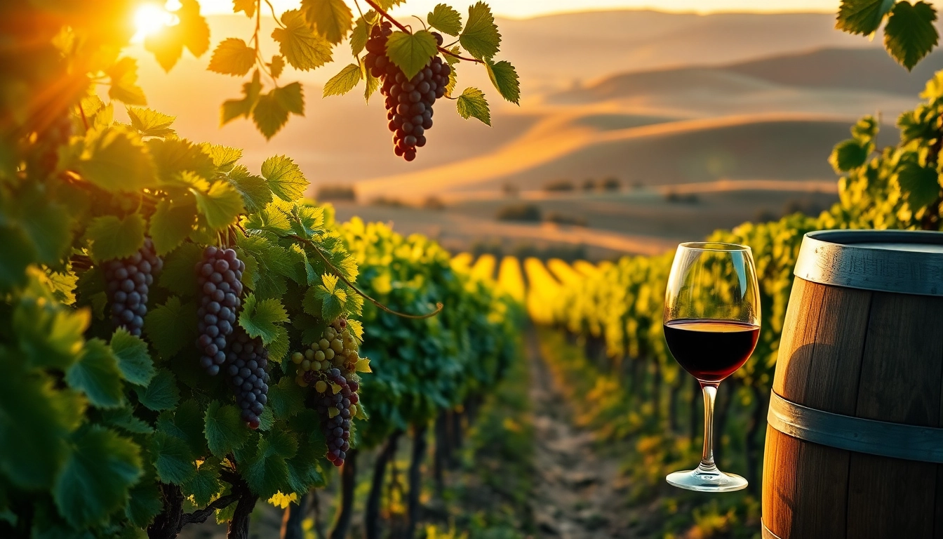 Savor the beauty of Winery Sacramento with lush vineyards and sunset ambiance.