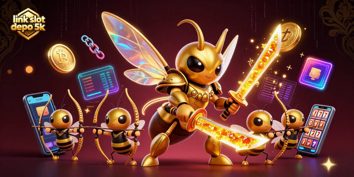 Engage with dynamic slot gameplay through the link slot depo 5k visual featuring captivating characters and crypto elements.