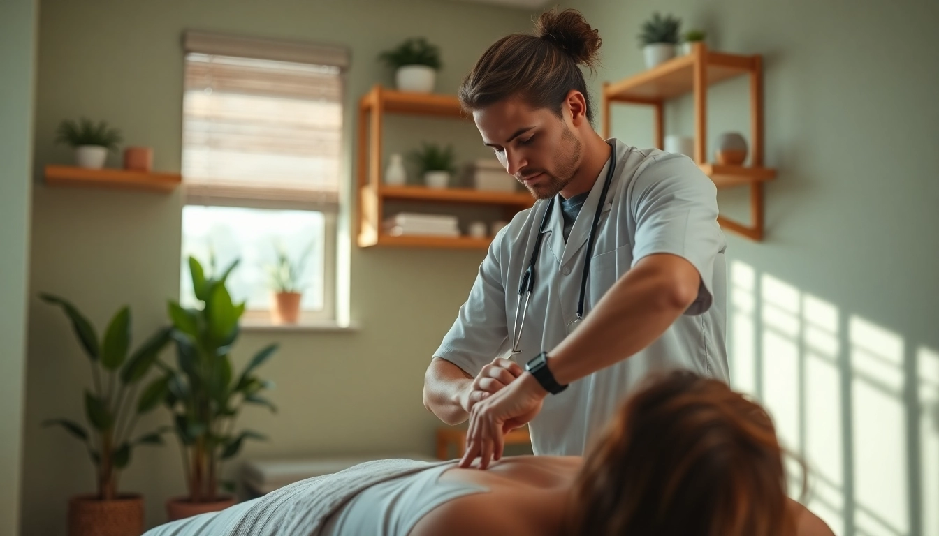 Chiropractor near me offering personalized treatment in a calm clinic environment.