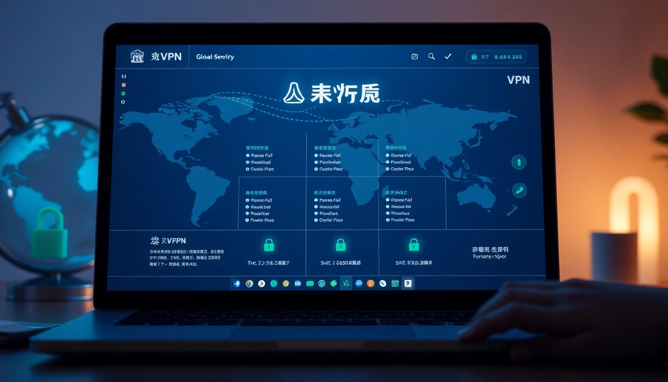 快连 VPN 的数字界面，展示全球互联性与安全特性。