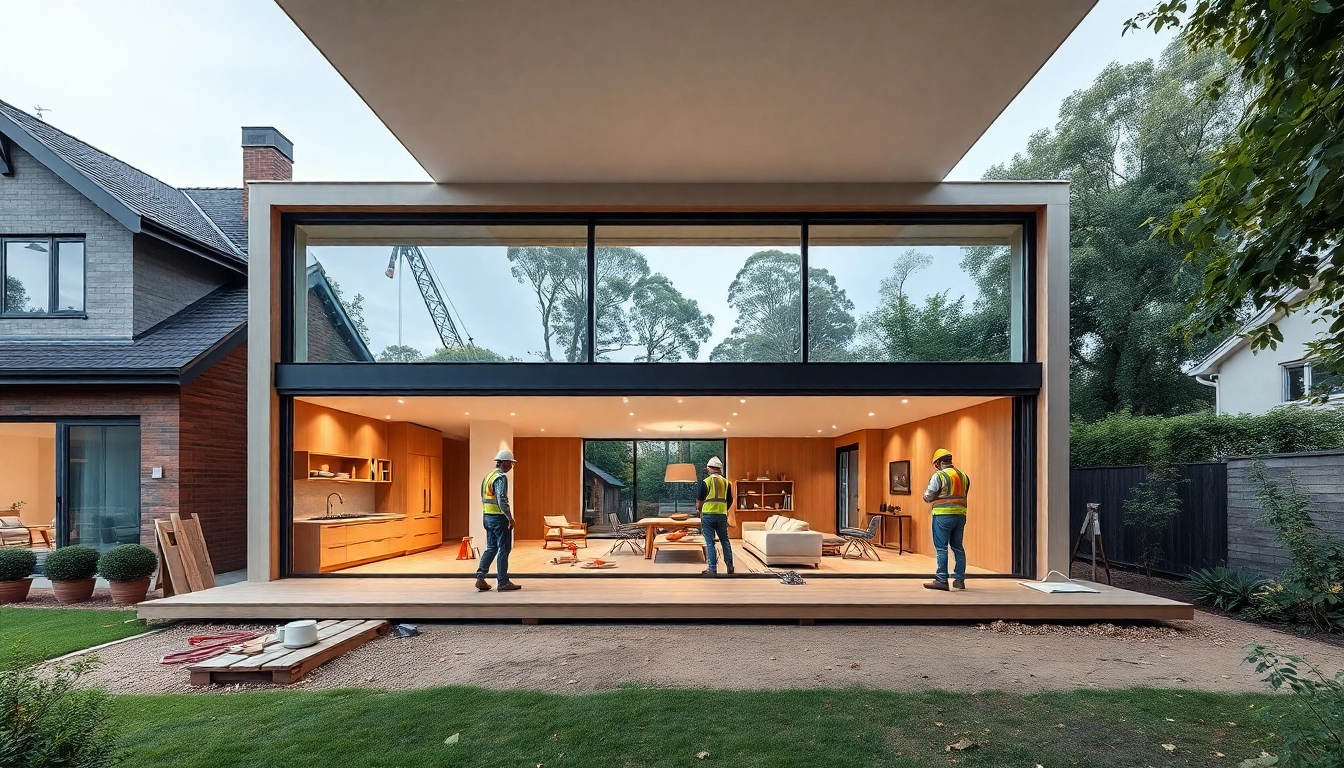 House extension construction showcasing modern design and open-plan living in Melbourne.