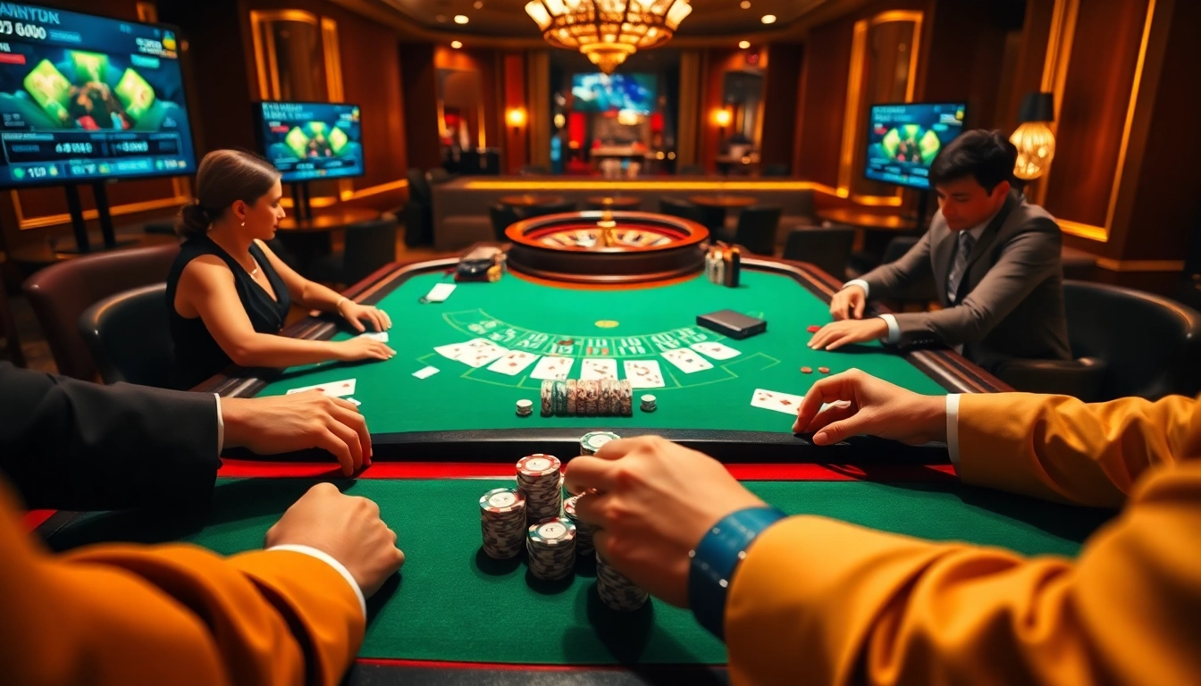Join the excitement of dinamit4d at a luxury casino gaming table with vibrant poker chips.