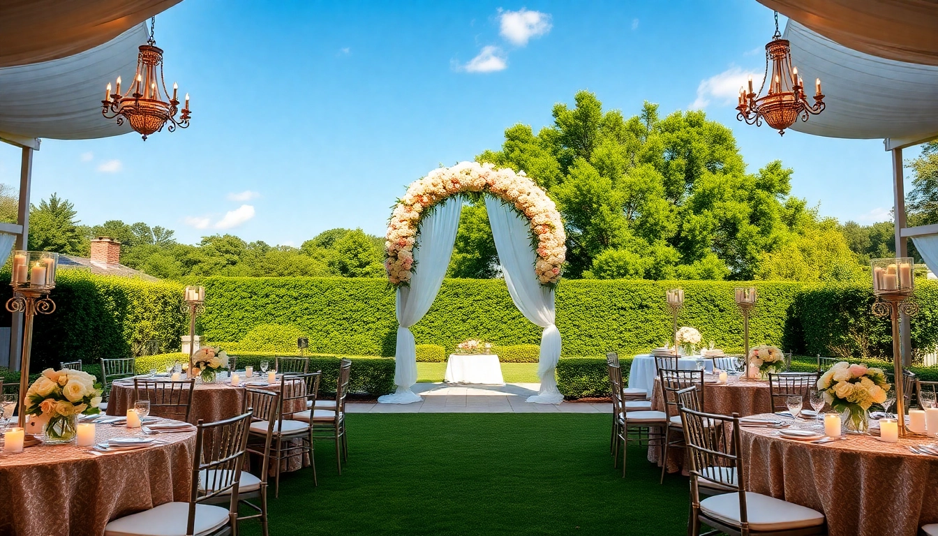 Celebrate your dream wedding at the enchanting Jacksonville Wedding Venue surrounded by lush gardens.