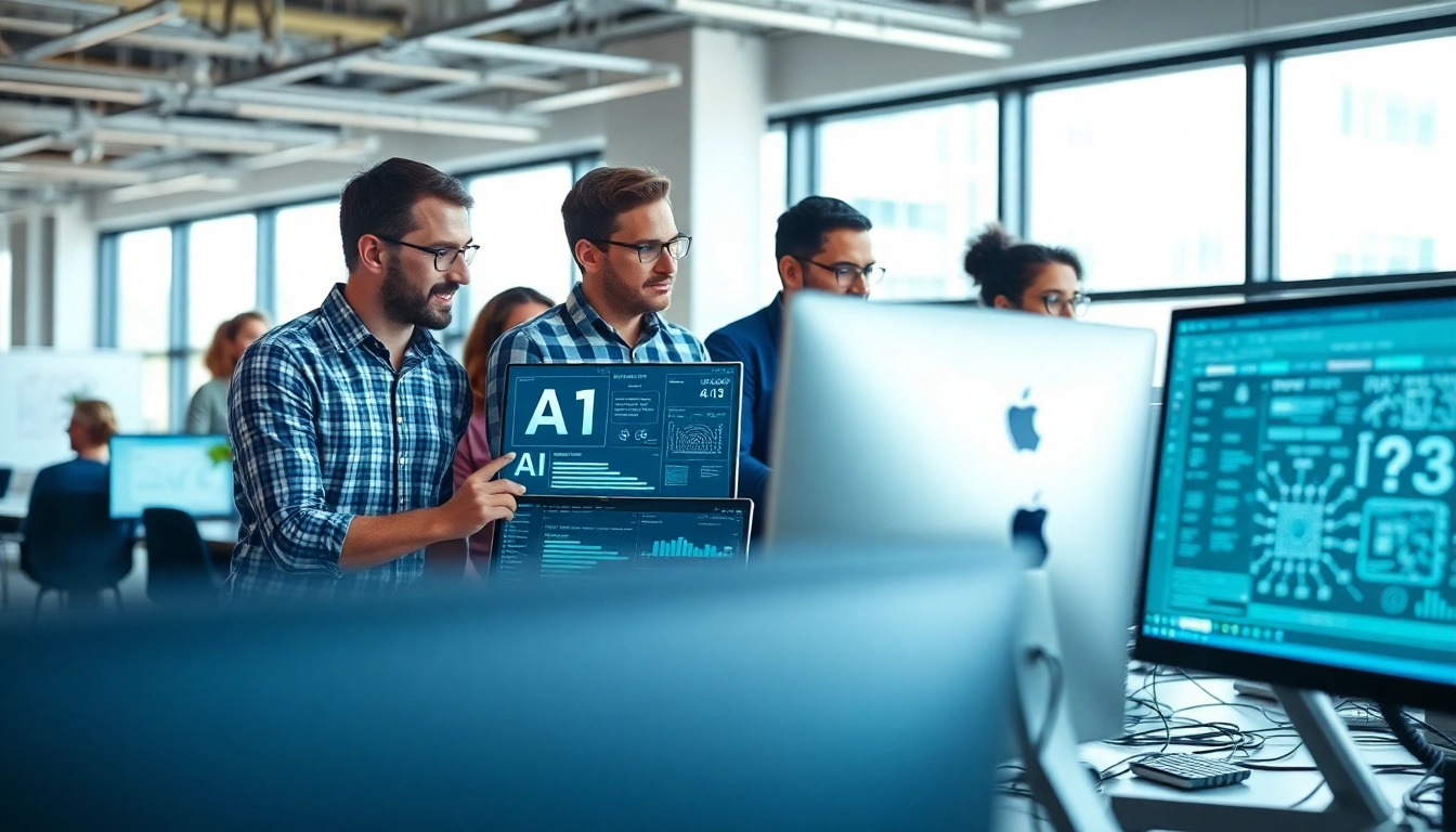 Enhance AI testing with https://www.benchbot.ai in a vibrant technology workspace.