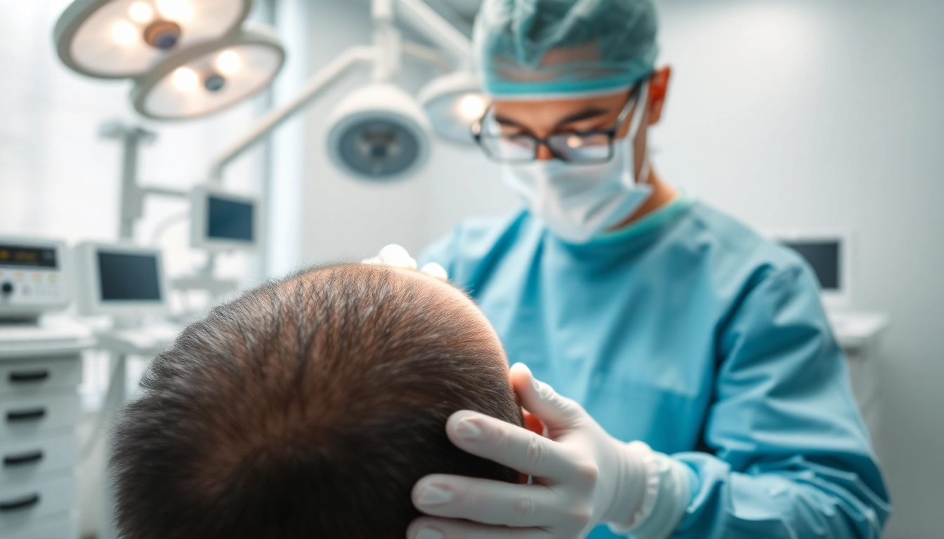 Hair transplant turkey procedure showcasing a skilled surgeon and advanced medical technologies.