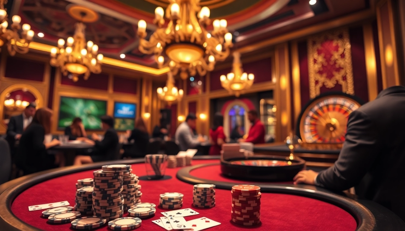 Exciting Blackjack action at 98win com with vibrant casino ambiance and engaging players.