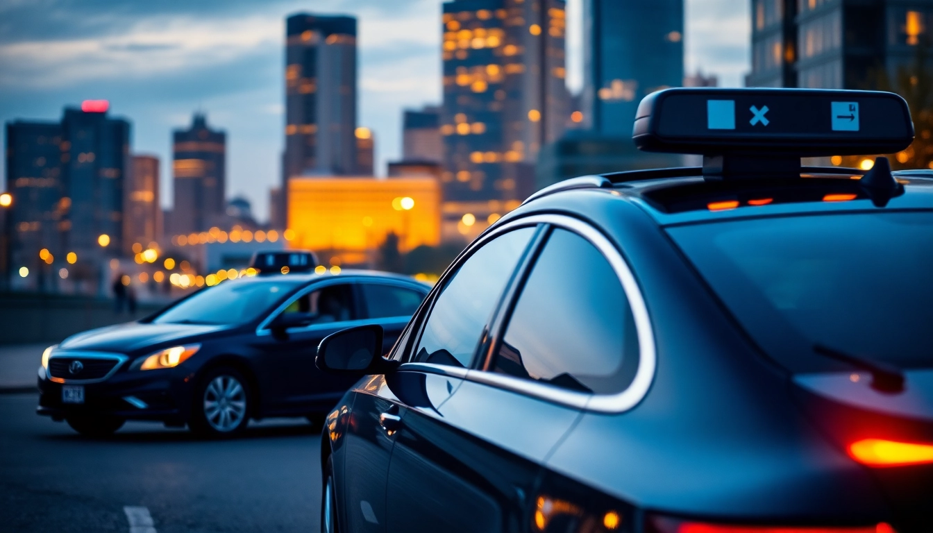 Offering LONG DISTANCE TAXI TRANSFERS with a modern vehicle in a bustling city environment.