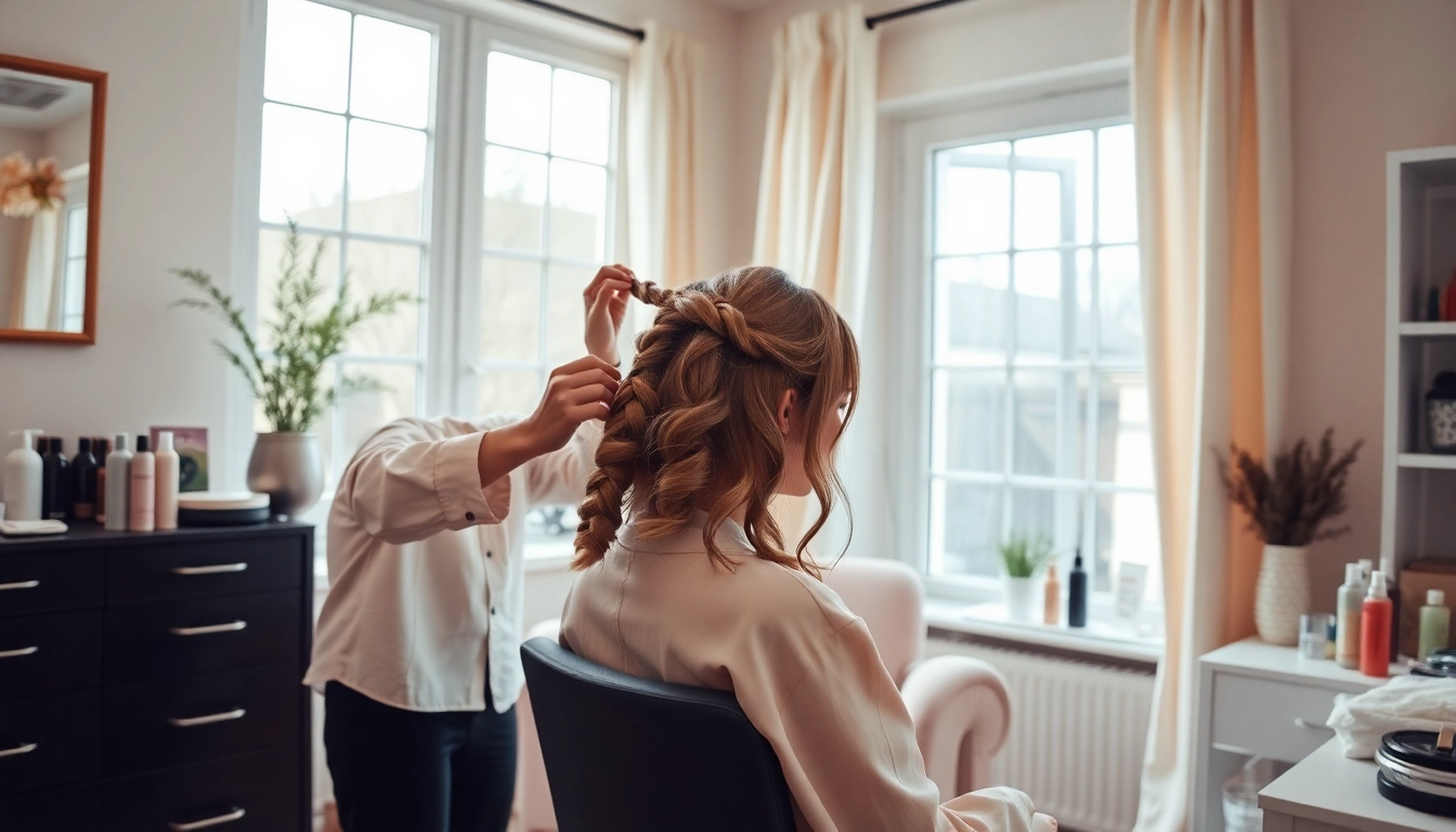 Traveling hairstylist providing personalized hair services in an inviting home environment.