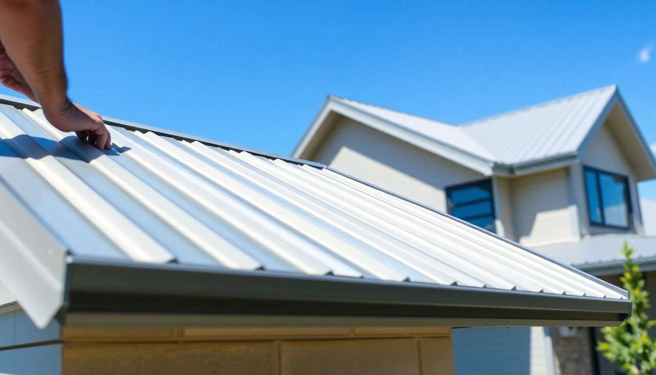 Installing standing seam metal roof showcasing its sleek design and modern aesthetics.