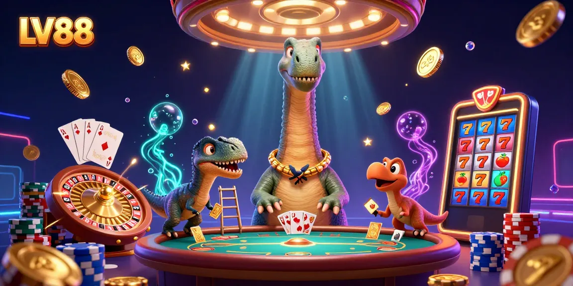 Win big at LV88 with an epic 3D casino scene full of vibrant characters and gaming excitement.