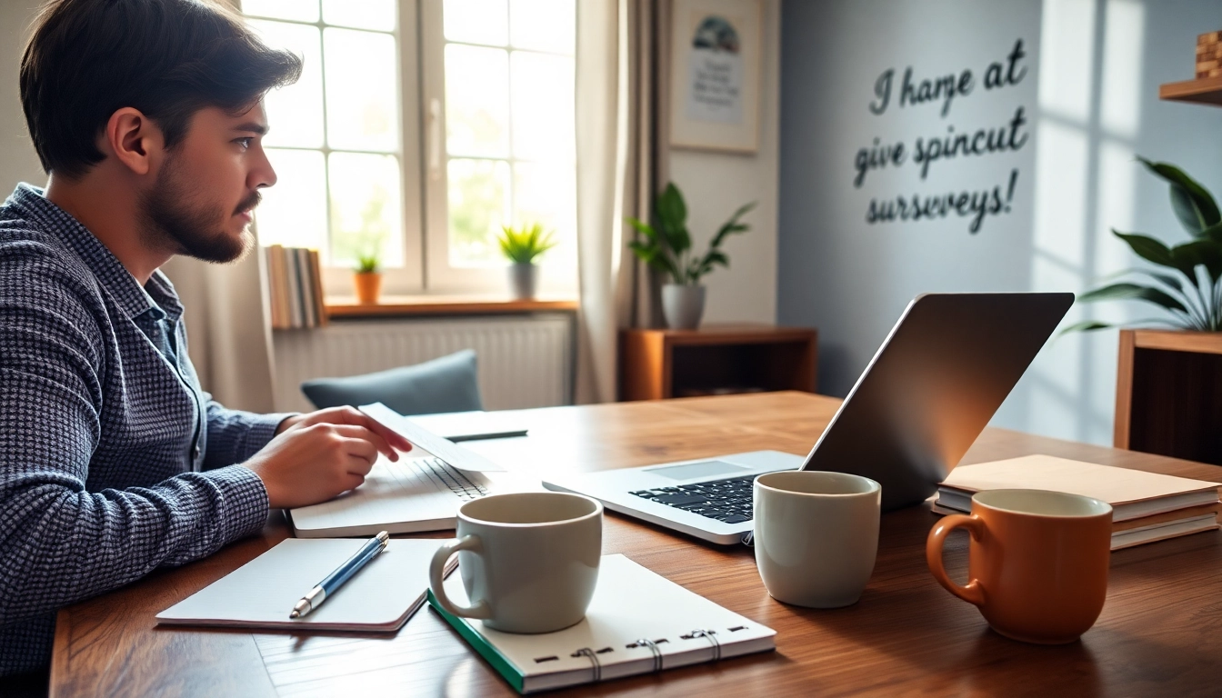 Earn money by sharing your views at https://enqueteplein.nl in a warm and inviting home office.