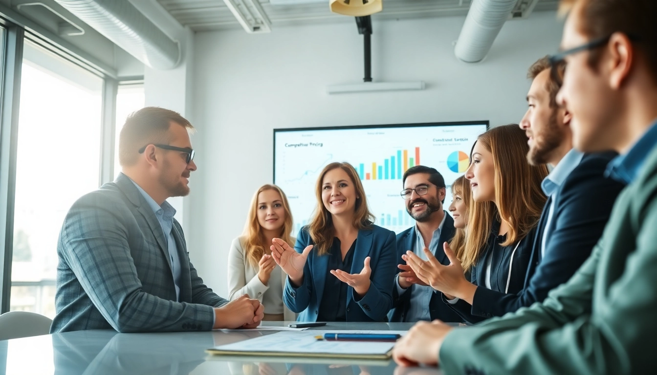 Analyze competitor pricing strategies in a collaborative business meeting environment.