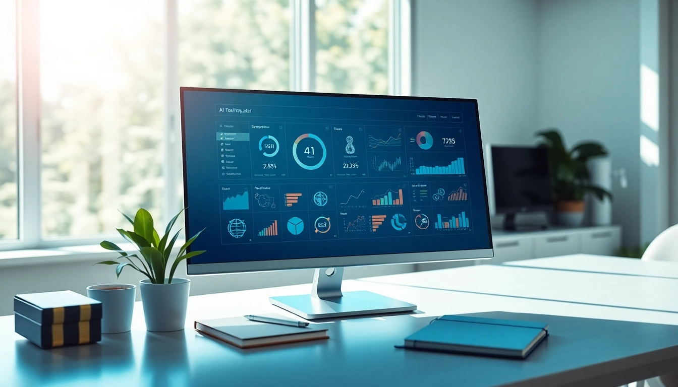 Engage with the Ai Tool Navigator showcasing AI tools on a sleek computer interface