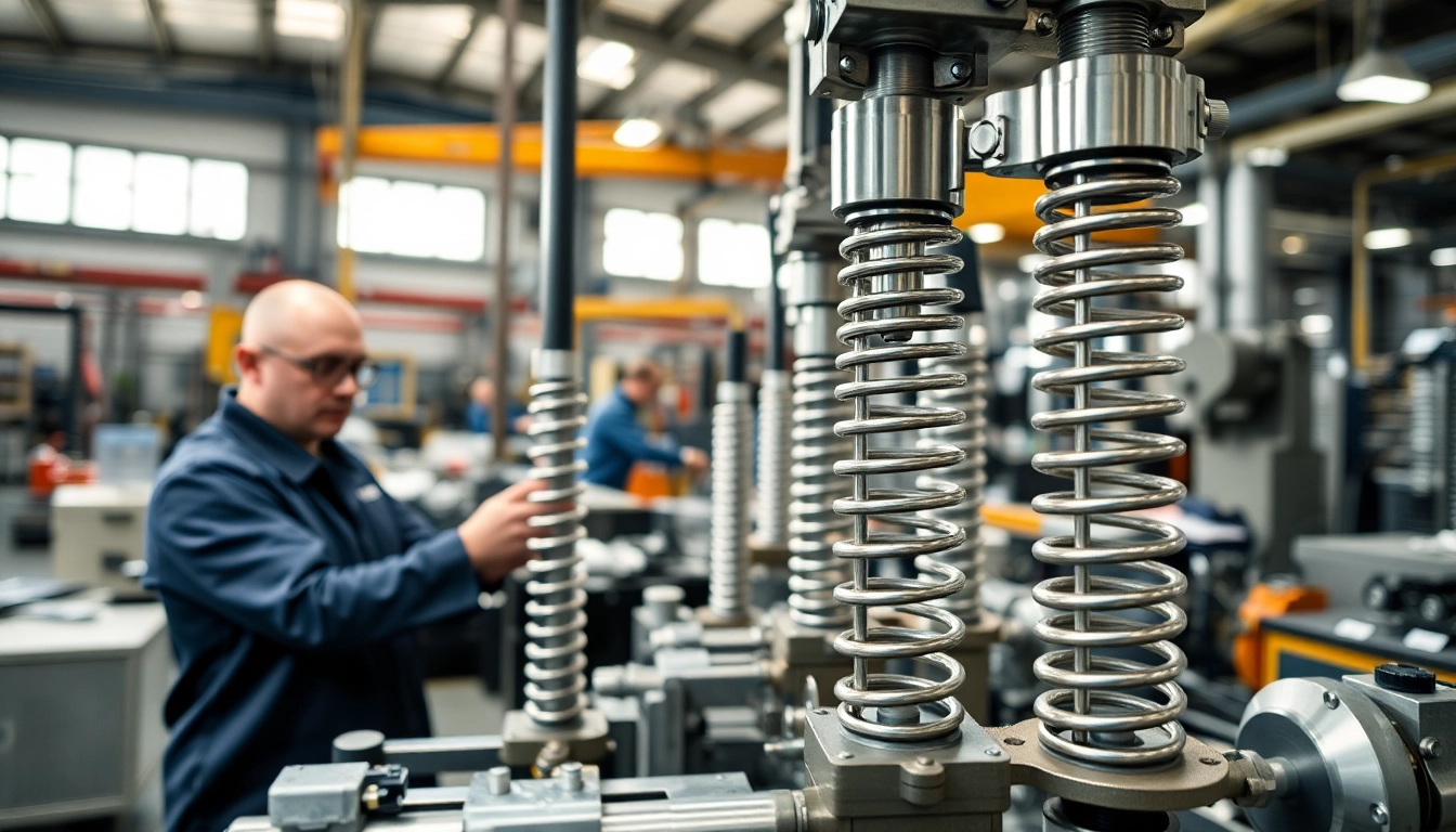 Gas Spring Supplier demonstrating high-quality gas springs in a professional setting.
