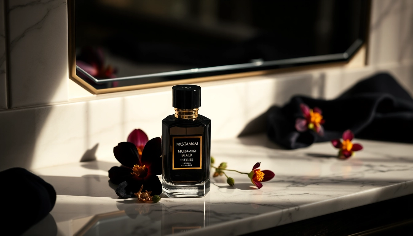 Beleef de intense geur van Musamam Black Intense by Lattafa met deze luxe parfumfles.