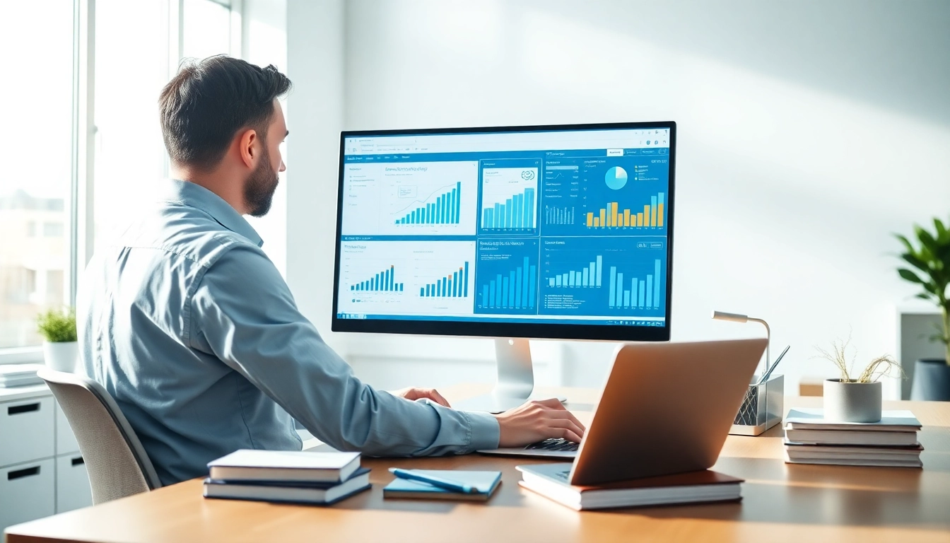 Scrape LinkedIn search results using visual data analysis in a bright office.