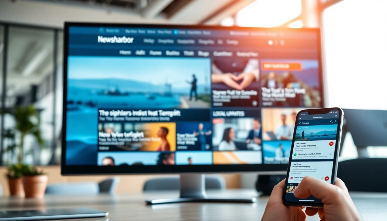 Engaging digital news hub interface of https://newsharbor.com.ua with diverse categories and modern design.