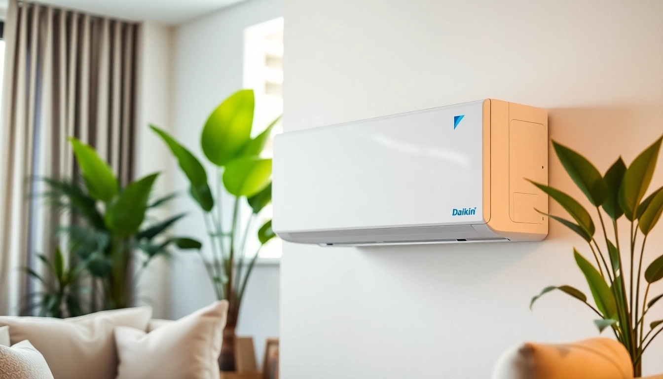 Find comfort with a daikin mini split ac in a modern living room, showcasing its sleek design and functionality.