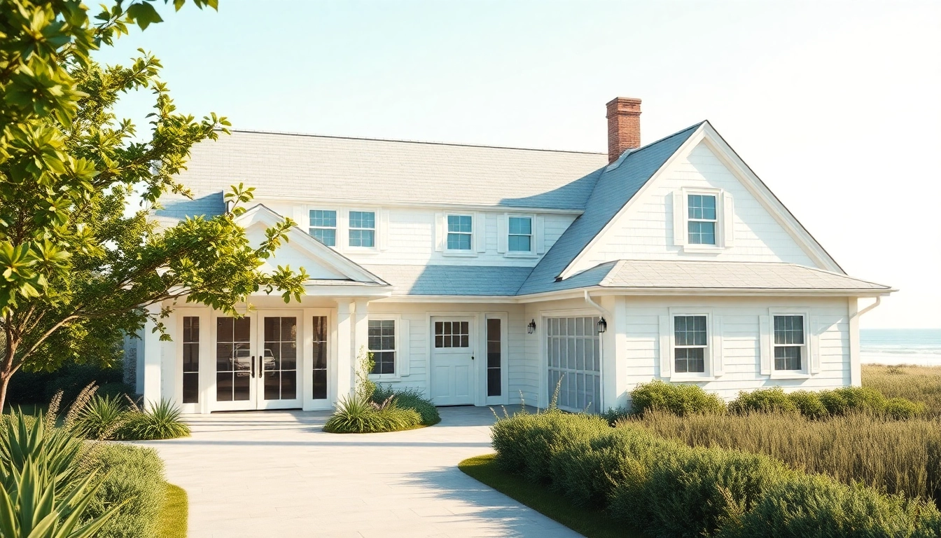 Cape Cod home featuring a modern expansion and attached garage in a coastal setting.