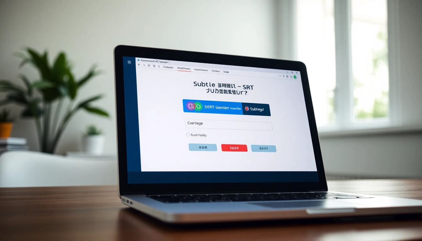 Create SRT Generator subtitles efficiently with an intuitive interface on a laptop screen.