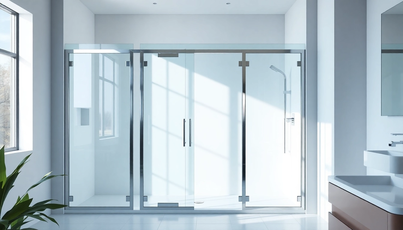 Stylish shower doors uk enhancing a modern bathroom design with sleek glass and metallic frames.