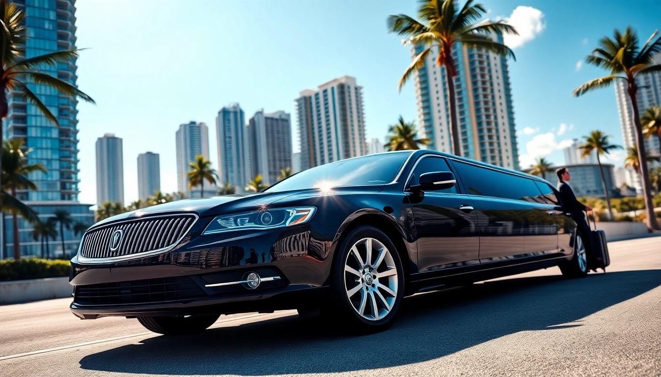 Experience luxury with a professional limousine service Miami showcasing elegant transportation.