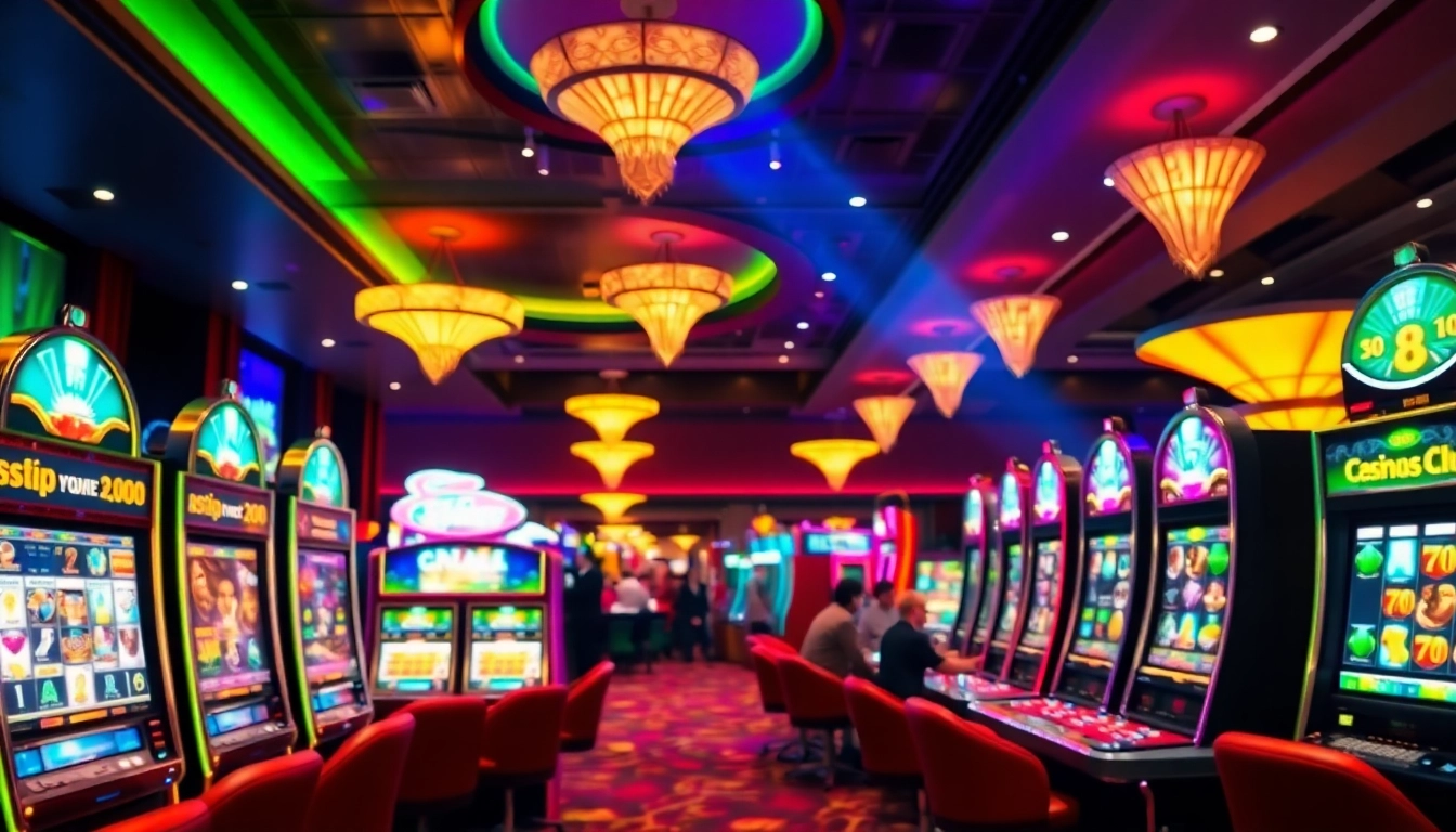 Experience thrilling casino bonuses amid vibrant gaming ambiance.