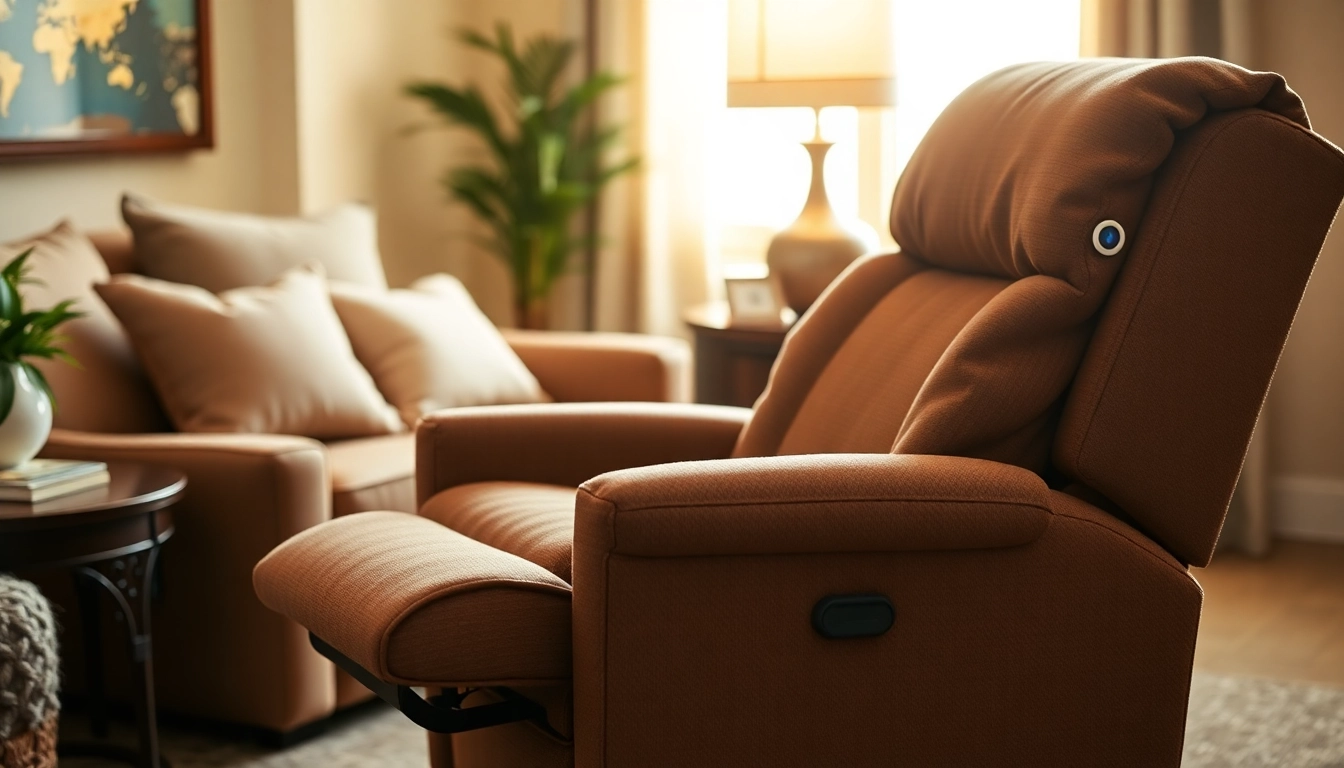 Experience relaxation with a power lift chair with heat and massage, featuring luxurious textures and ergonomic design.
