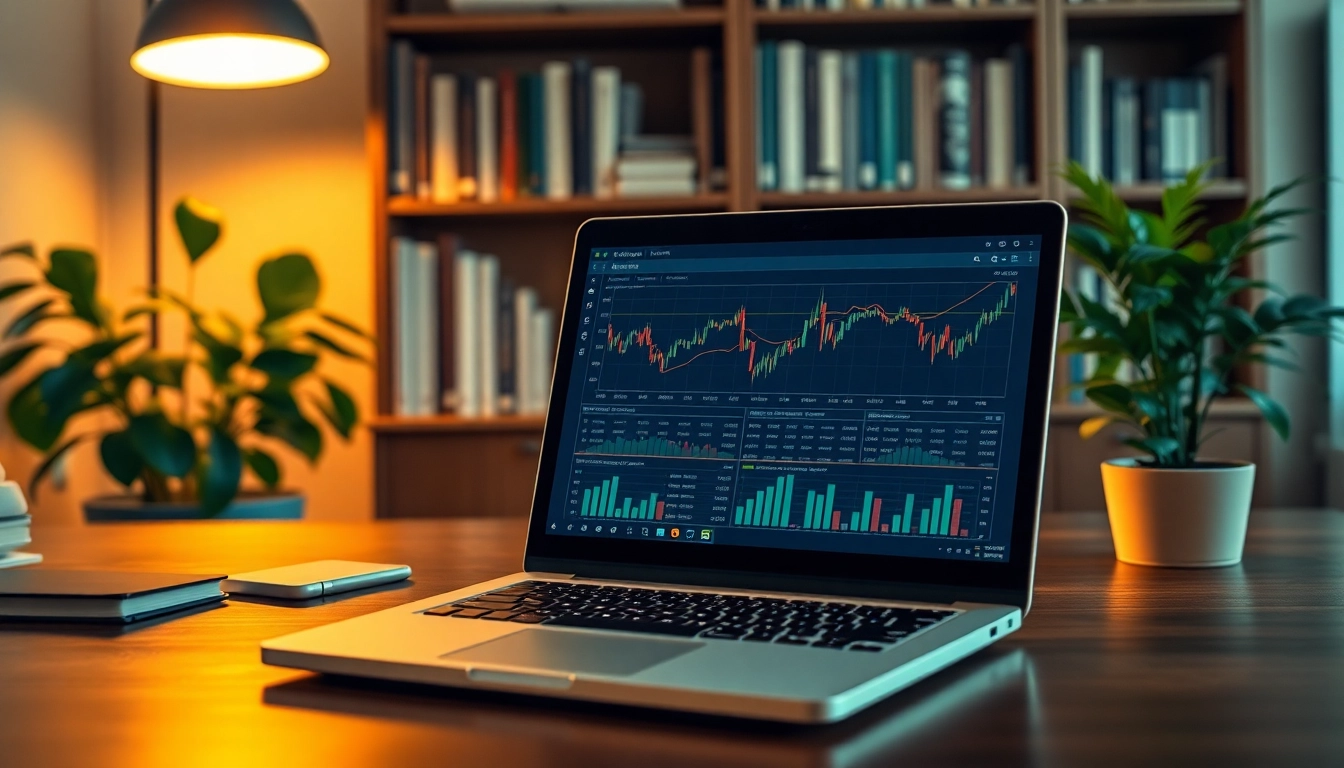 Analyzing zero hedge market trends on a laptop in a professional setting.