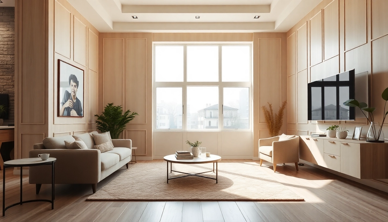 Apply modern wall panelling sheets to enhance the aesthetic of a stylish living room.