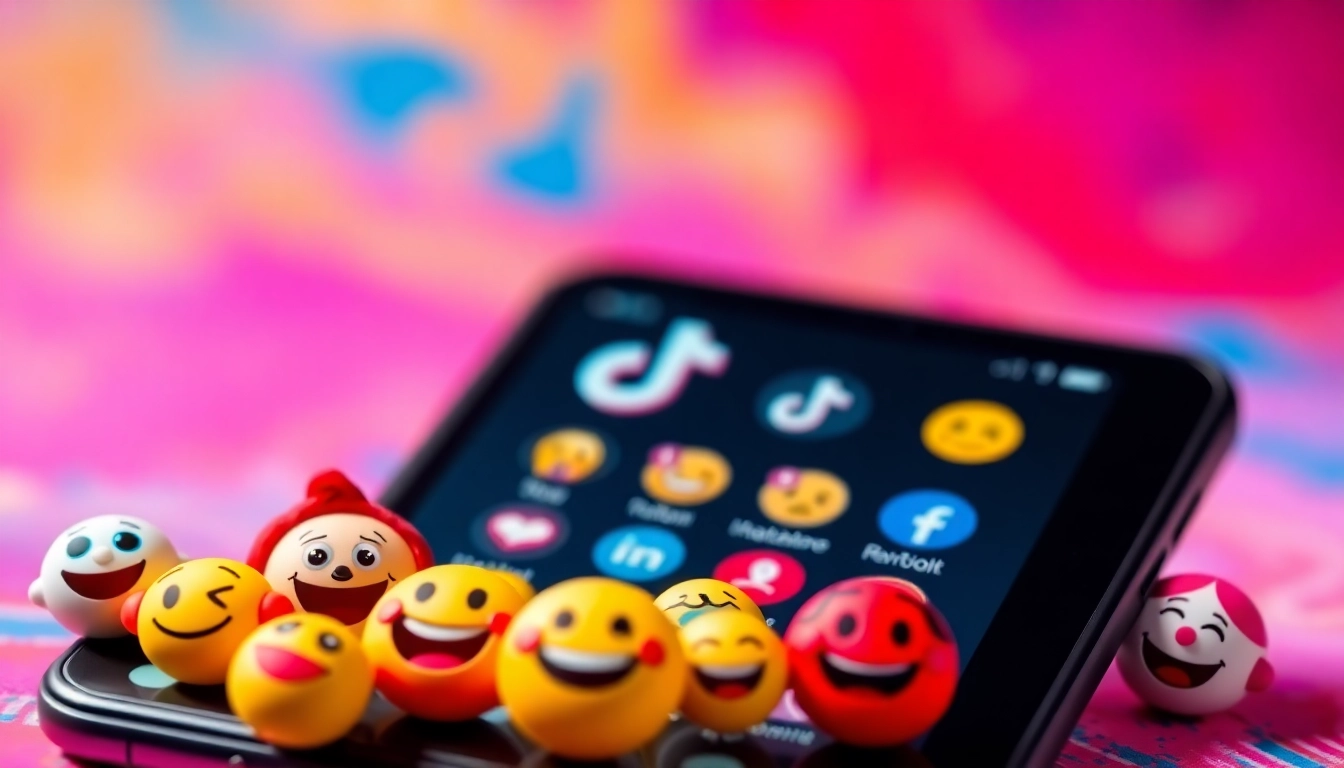 Engaging TikTok emojis creatively displayed on a smartphone to enhance content visibility.