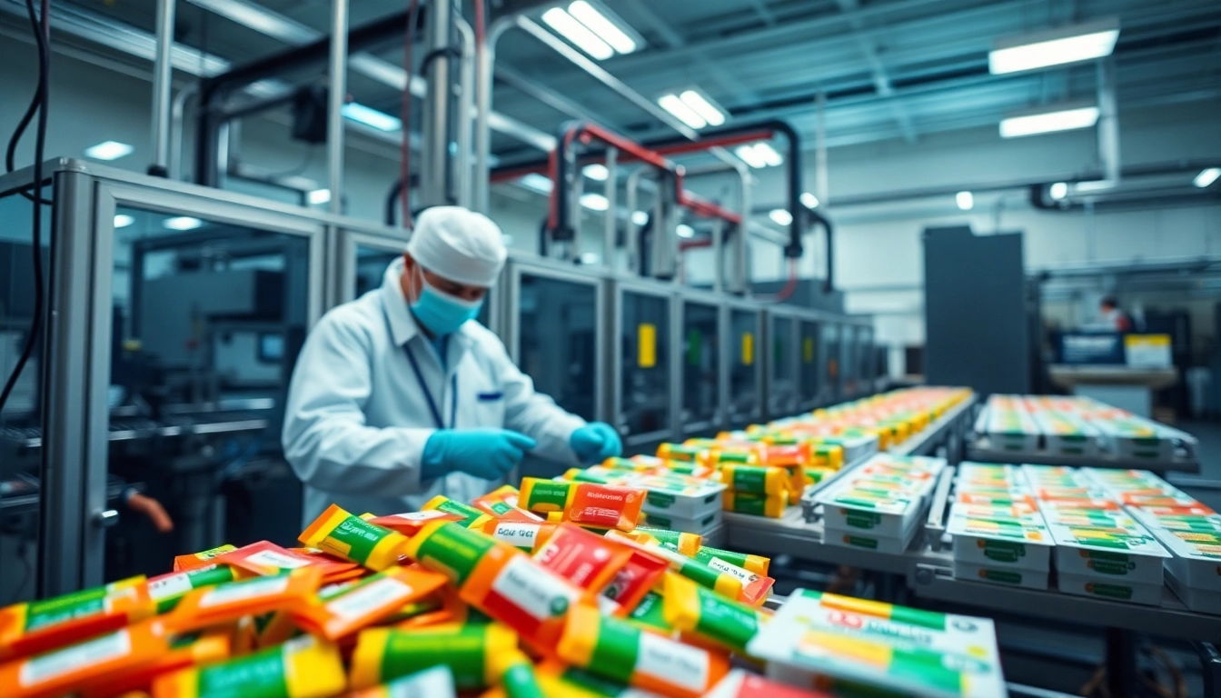 Showcase of stick pack supplement manufacturer uk production process with colorful packaging