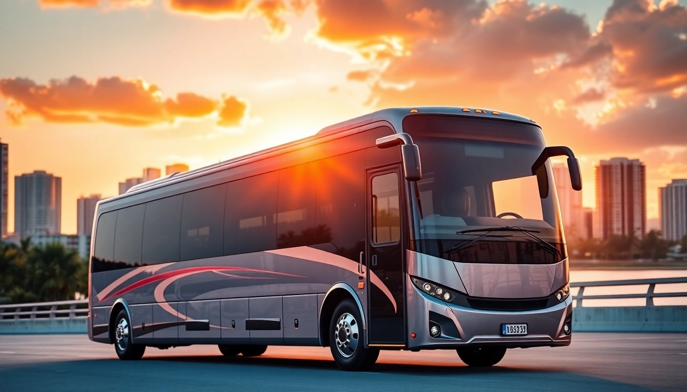 Experience premium group travel with https://miamicharterbus.com featuring a stylish charter bus in Miami.