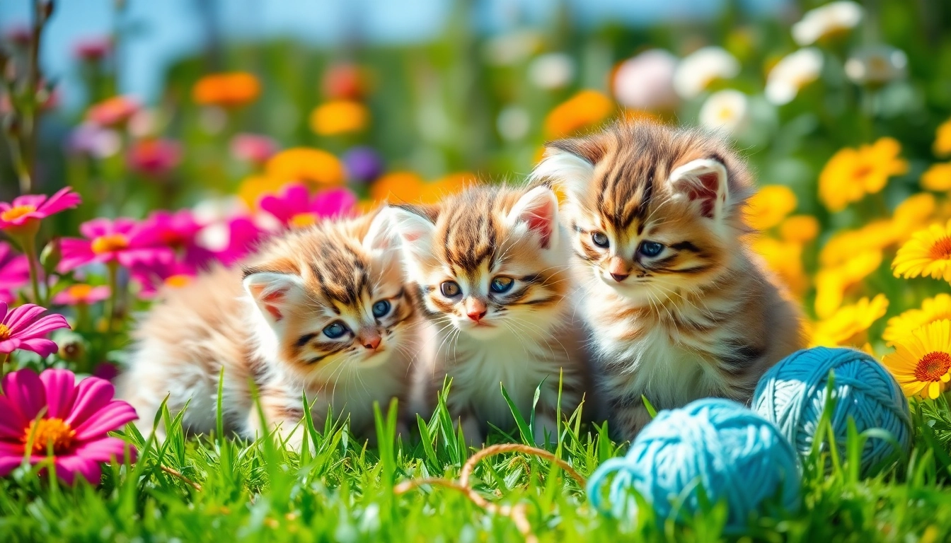 Cute Maine Coon kittens for sale California playing in a sunny garden, showcasing their fluffy fur.