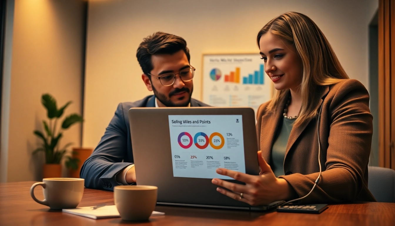 Sell airline miles effectively at https://miles123.com with engaging teamwork in a sleek office.