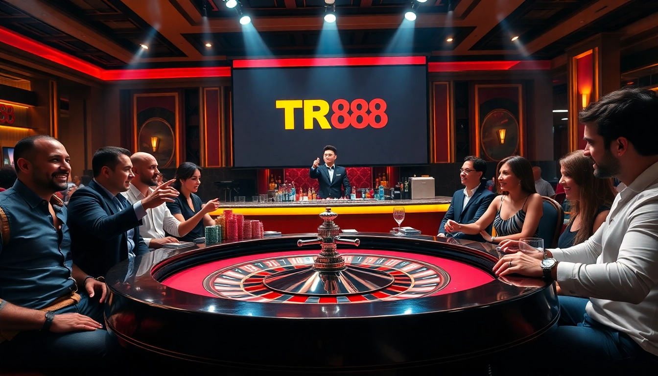 Experience exciting gambling moments at TR88 casino with vibrant tables and enthusiastic players.