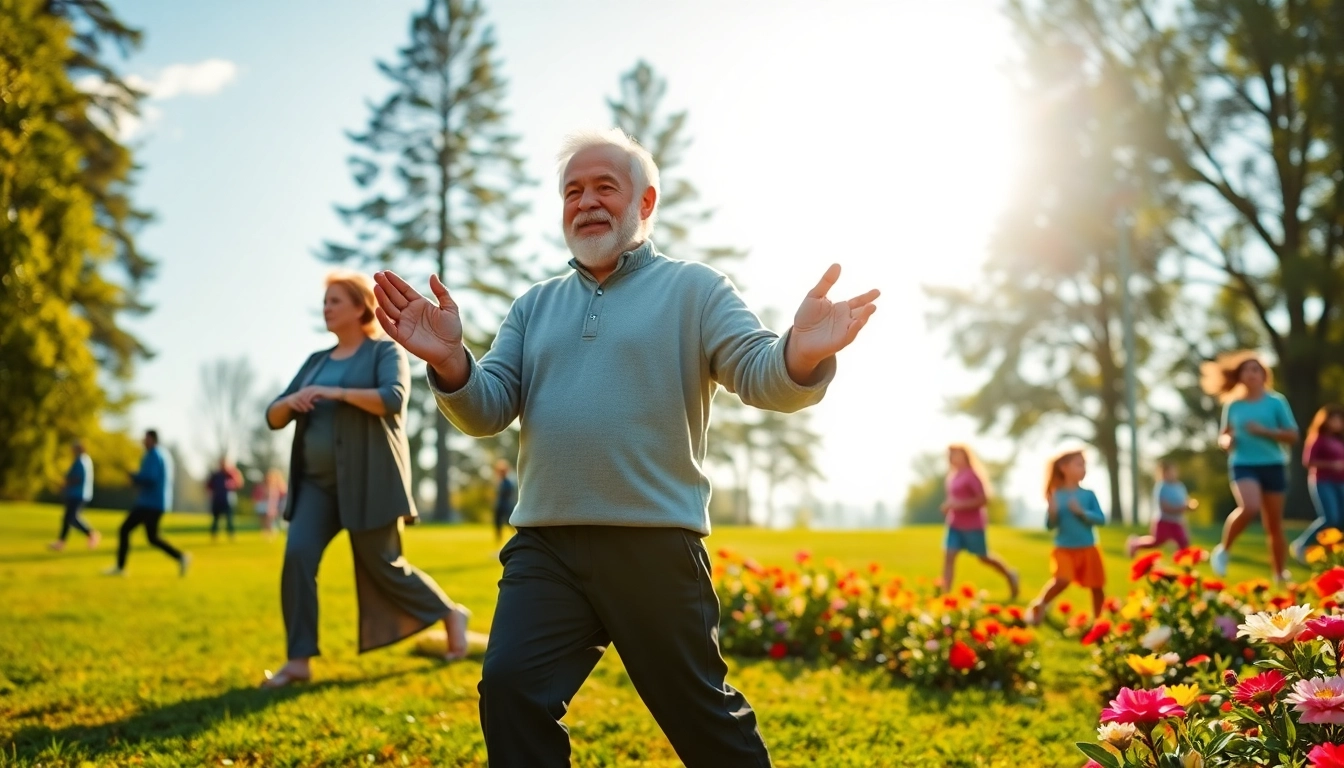Promoting Health through active outdoor activities among diverse individuals enjoying vibrant community.