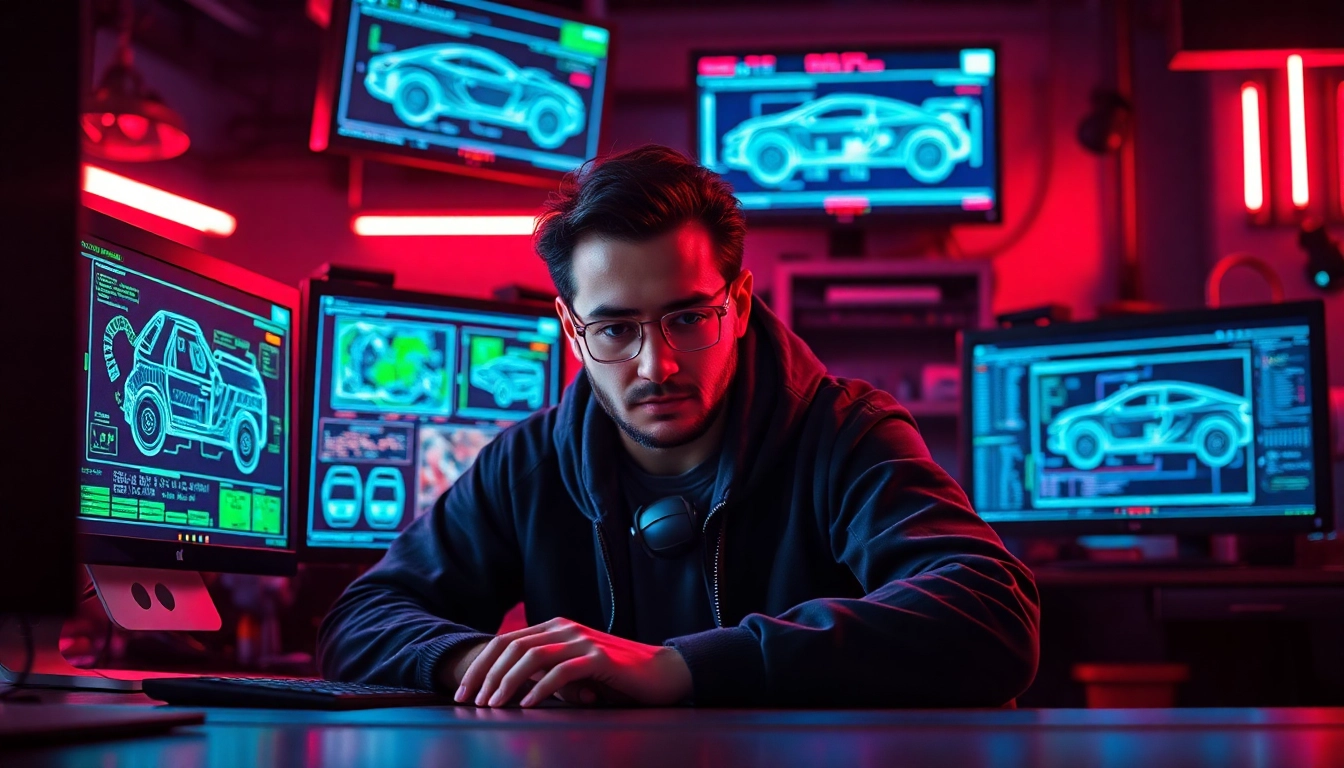 Explore the high-tech world of car hacking at https://car-hack-world.com with an automotive hacker at work.