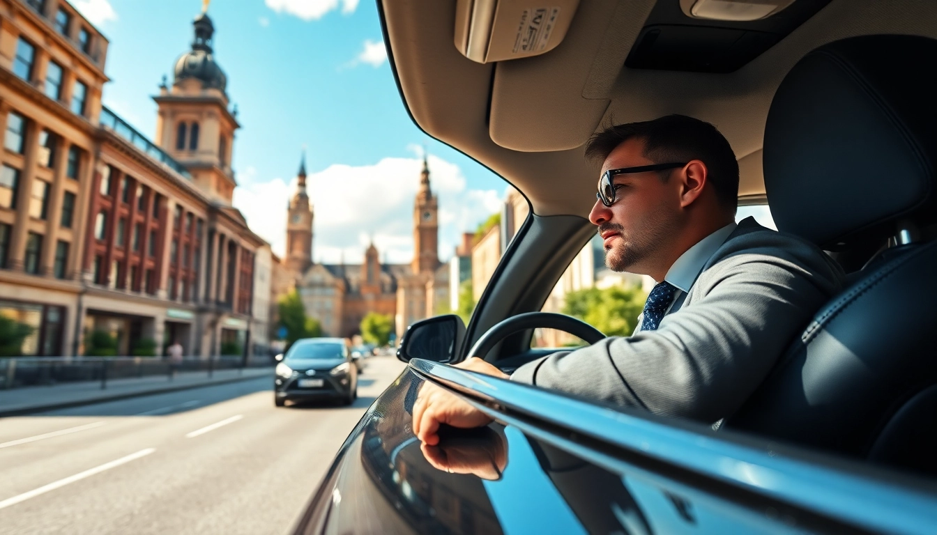 Reliable Chauffeur Nottingham service with luxury sedan showcasing elegance and professionalism.