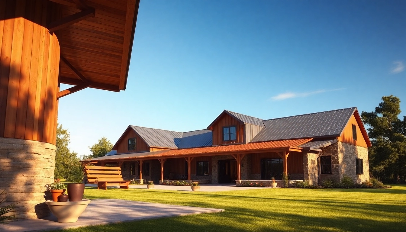 Canton Farmhouse showcasing modern architectural elements amidst lush greenery.