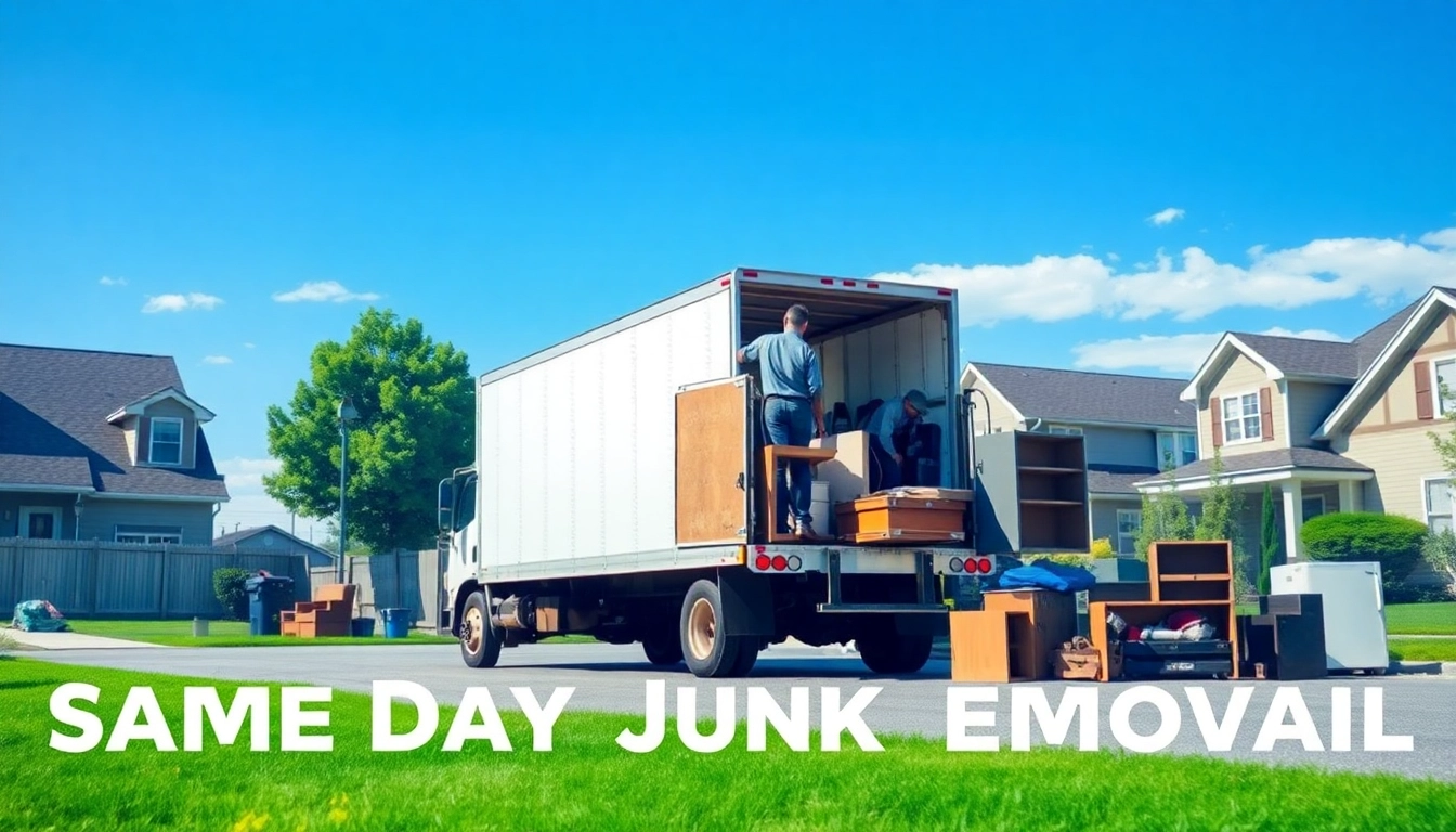 Experience same day junk removal Nashville with our professional team loading items swiftly into a truck.