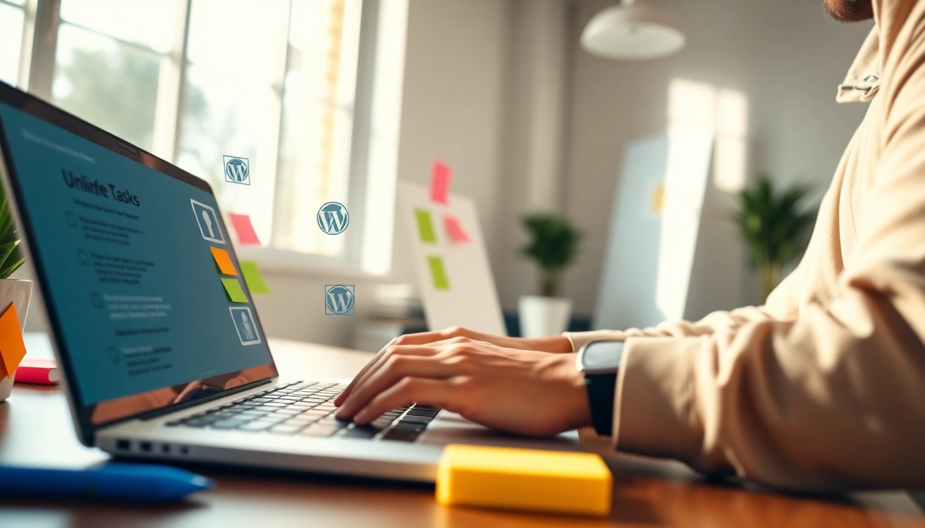 Get motivated with unlimited WordPress tasks in a vibrant digital workspace.