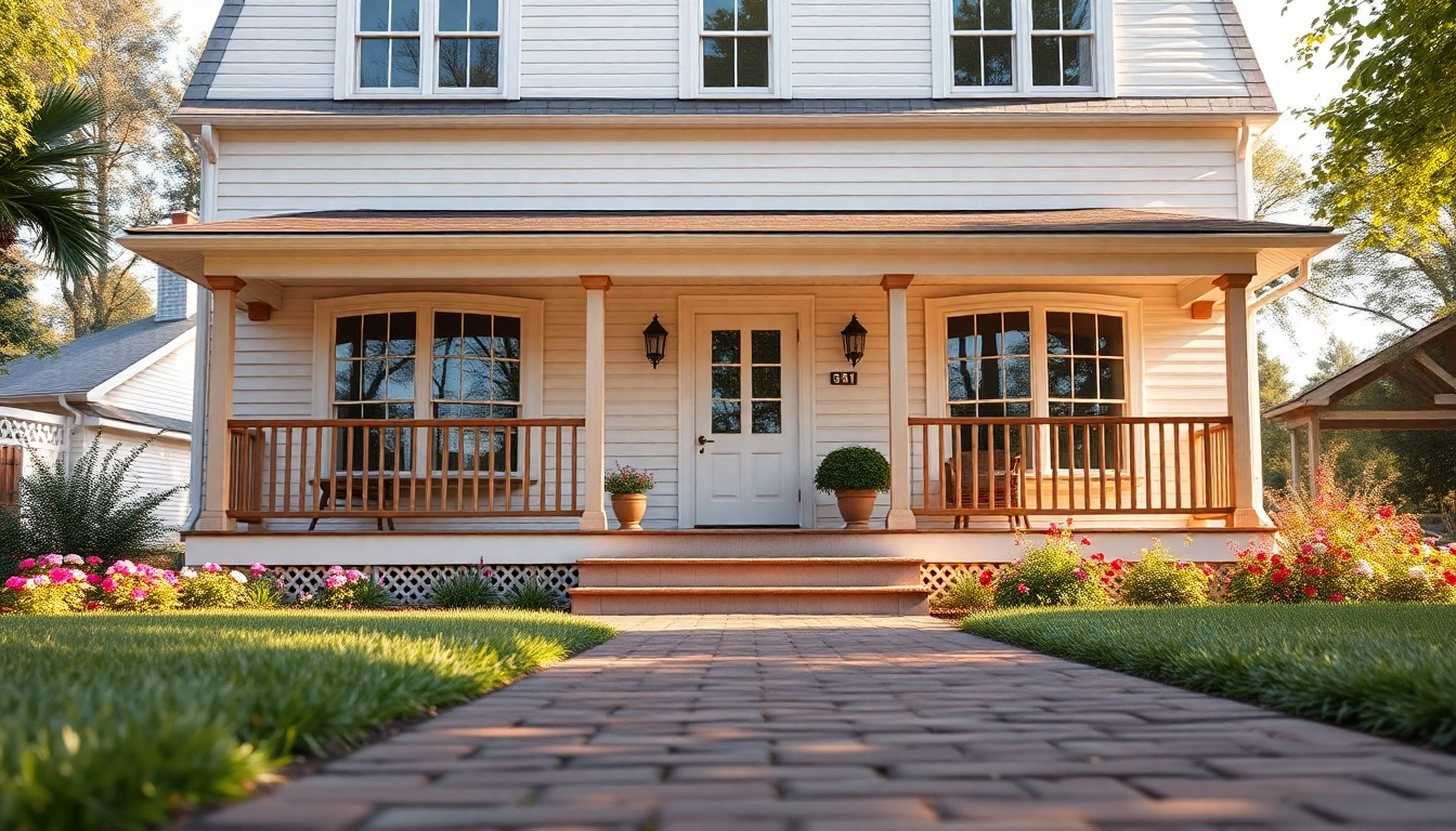 Showcasing colonial home new build construction with inviting architecture and lush greenery.