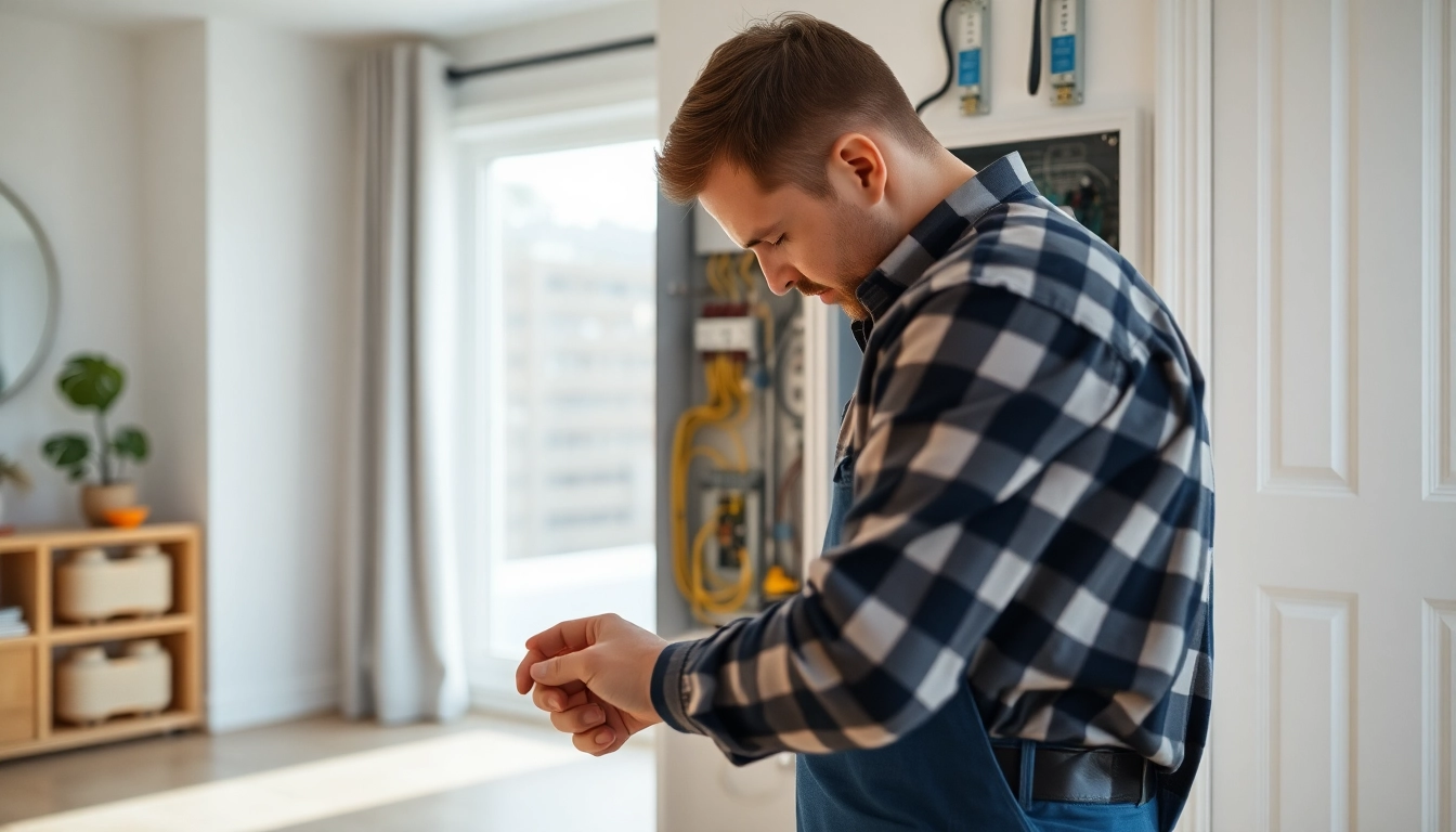 Providing electrical services vancouver with a licensed electrician examining a residential panel.