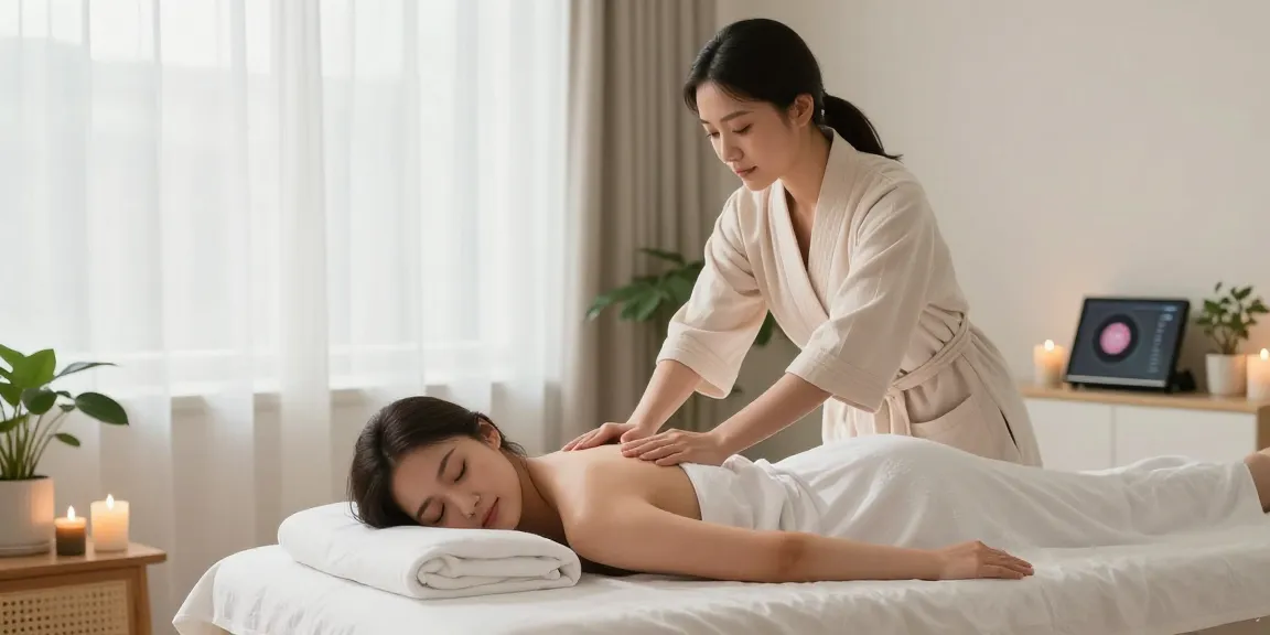 노원출장마사지에서 편안한 마사지를 즐기는 여성