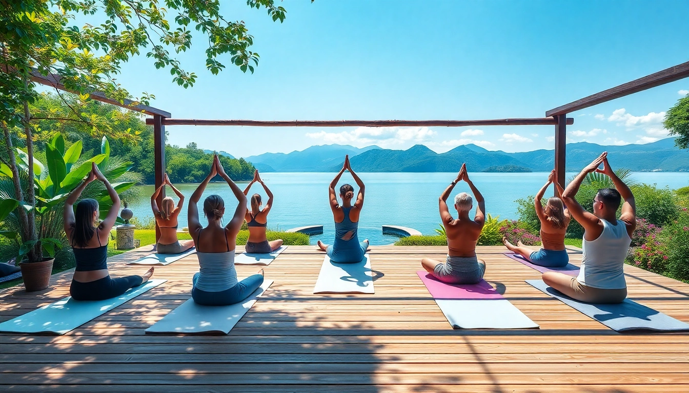 Experience tranquility at a wellness retreat surrounded by nature and serene water features.