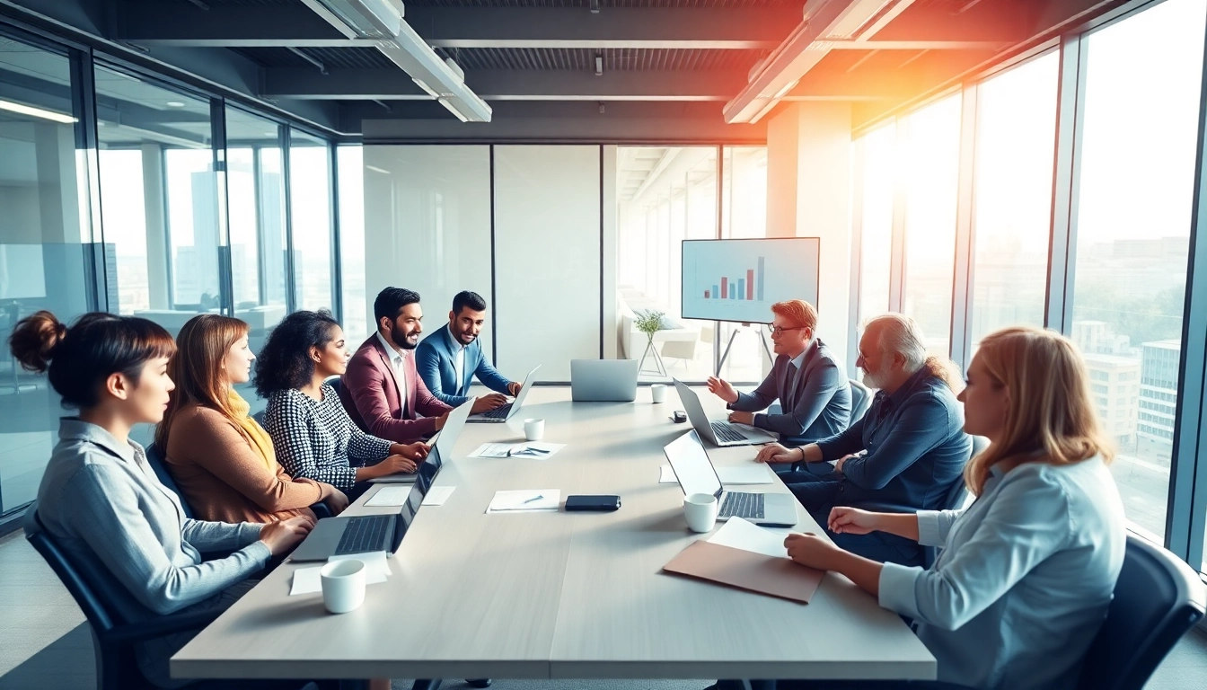 Collaborative professionals in a bright meeting space, showcasing https://whatalker.com as a focal point of discussion.