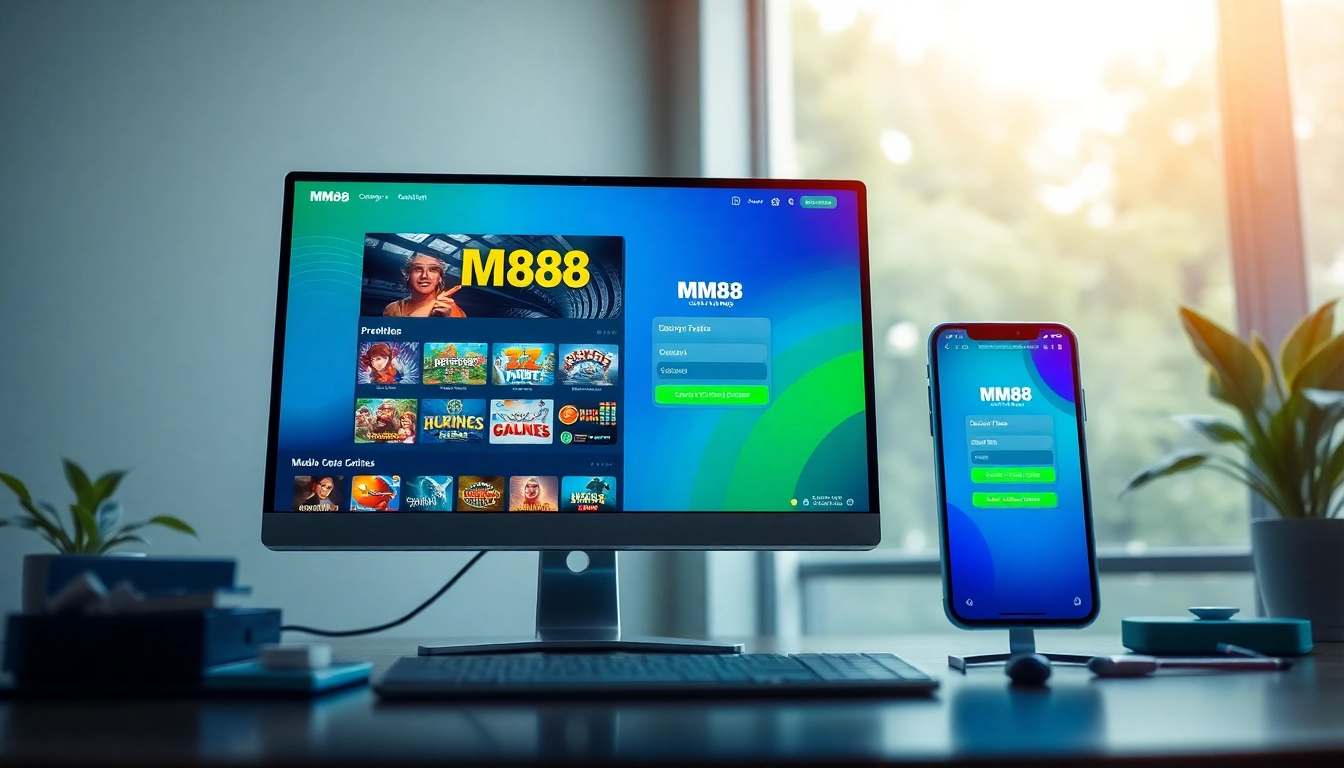 MM88 online gaming platform interface showcasing security and accessibility on multiple devices.