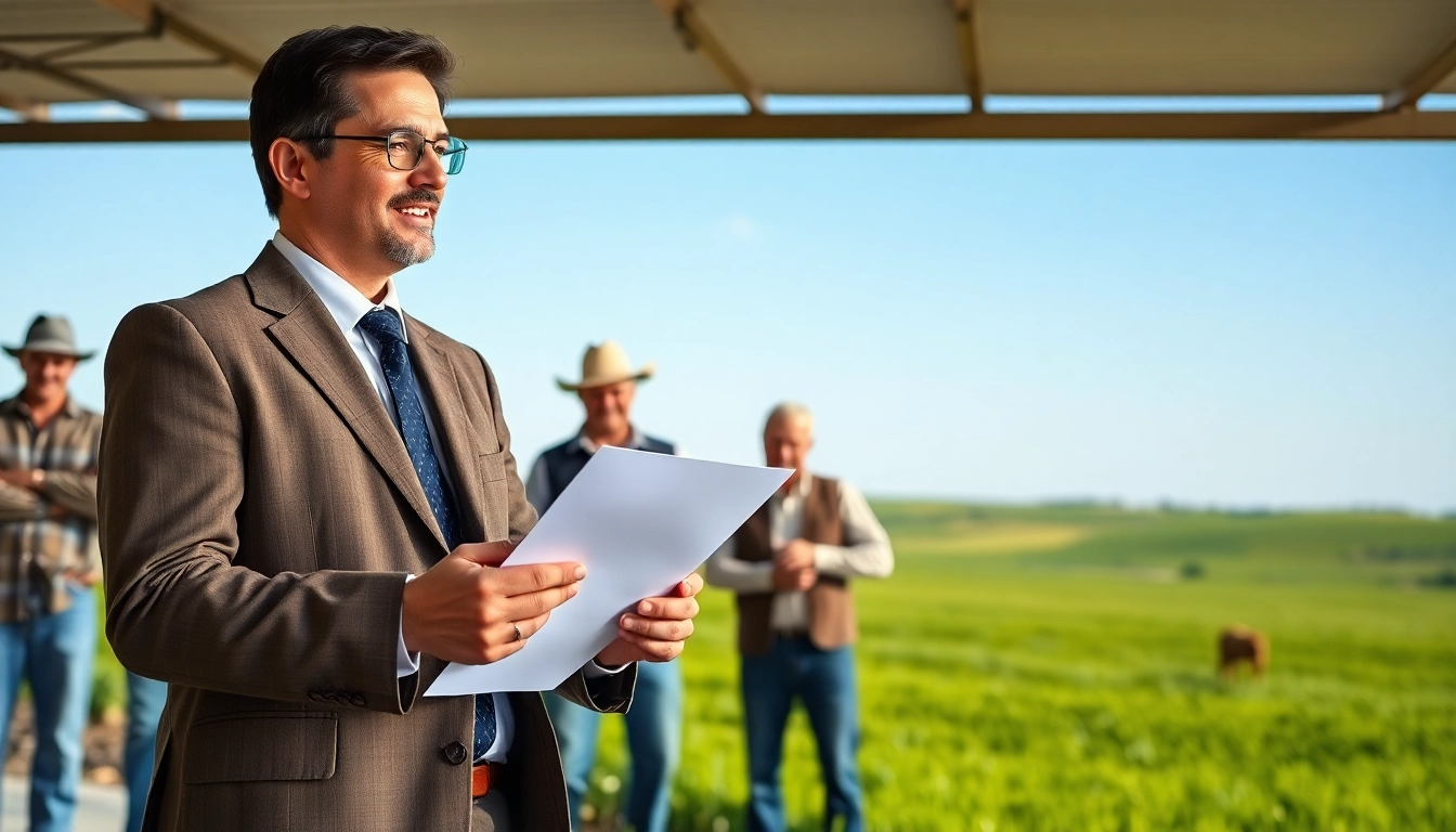Farmers consulting with an agriculture law attorney in a bright, professional setting, emphasizing legal guidance.