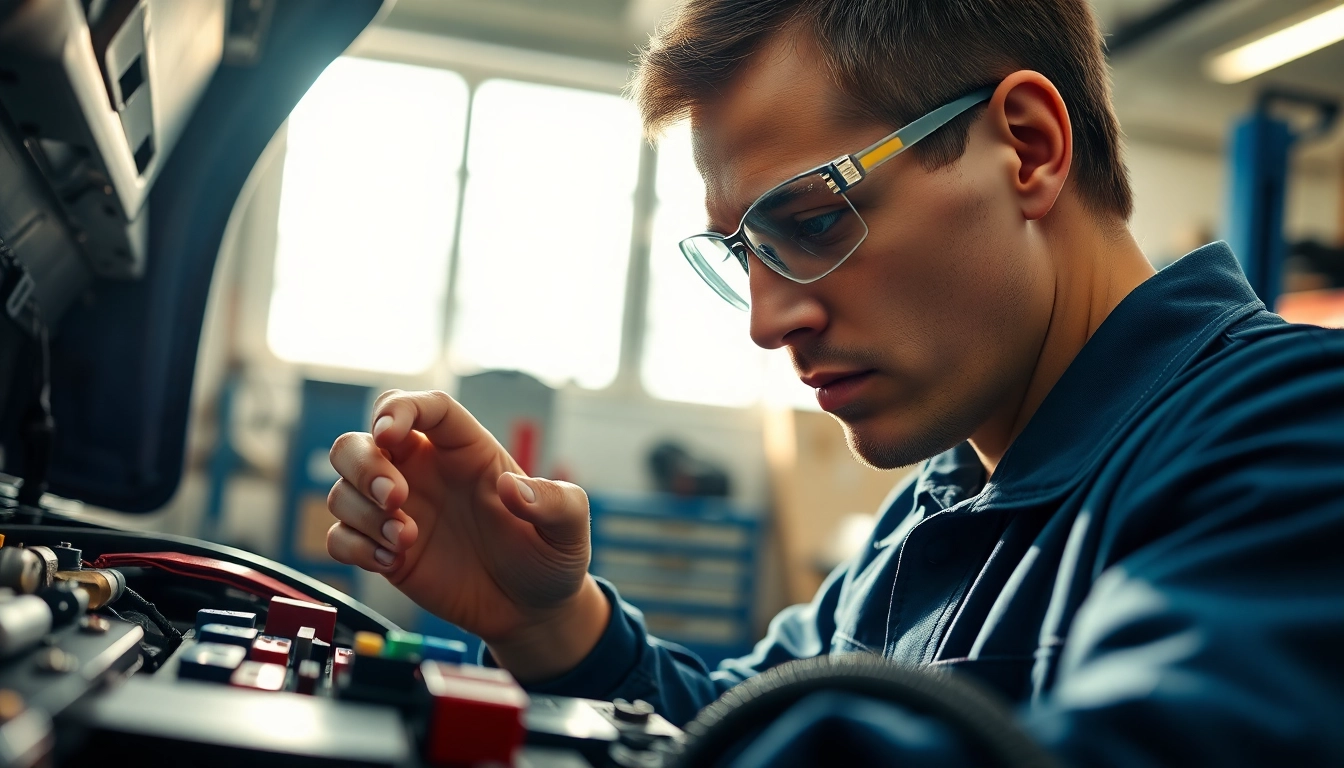 Check automotive fuses at https://bezpieczniki24.pl with a professional technician in action.